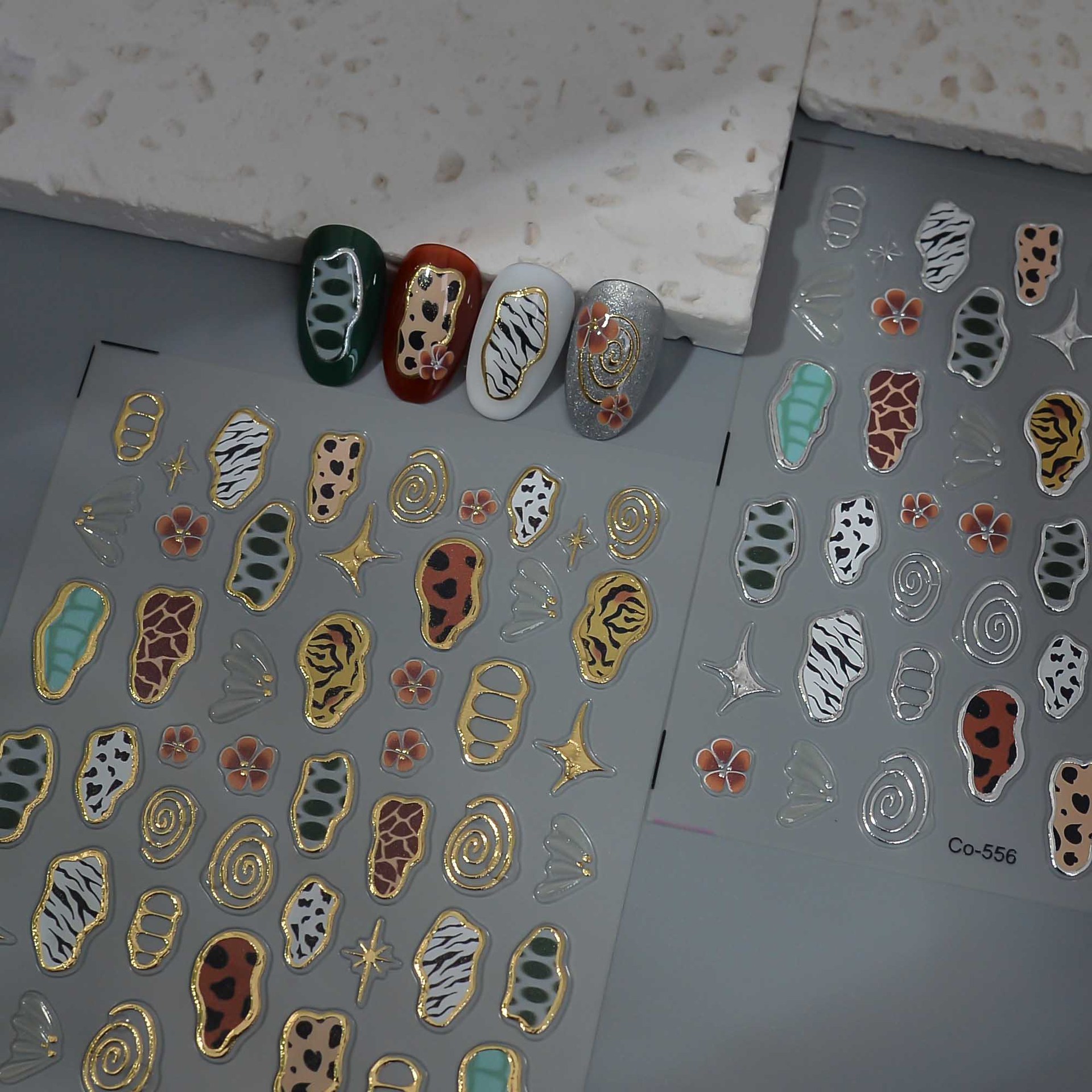 Y2K Aesthetic Retro Animal Print  Nail Art Stickers